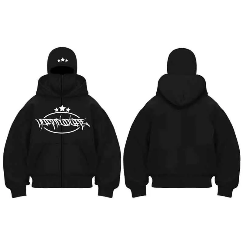 

Balaclava Face Mask Hoodie Double Hat Zipper Hoodies Spring Autumn Sports Jacket Outdoor Hiking Travel Running Sweatshirt Coat