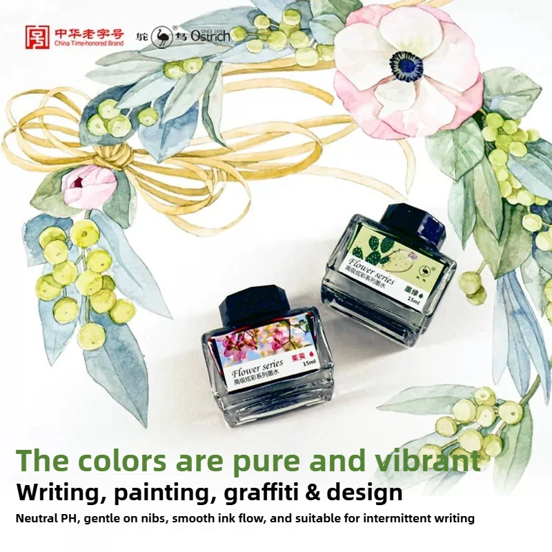 

Ostrich 48/12/1 Colors 15ml Fountain Pen Ink Multi Color Glass Bottled Writing Calligraphy Ink Stationery Office School Supplies