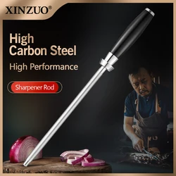 XINZUO Knife Sharpener Rod G10 Handle Kitchen Accessories High Carbon Stainless Steel Sharpener Stick Home Use Knife Grinder