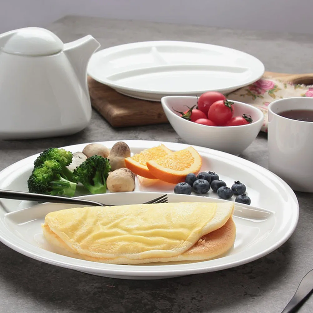 

1Pcs Meal Plate Divided Ceramic Food Tray Versatile Practical Kitchen Accessory Meal Tray Ceramic Food Plate