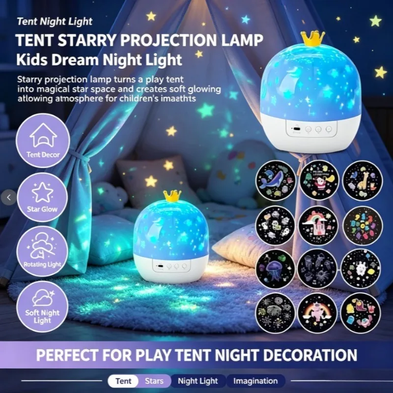 Starry Sky Projection Light Eight Sound Box Starry Sky Light Is Suitable for Children's Bedrooms with Dreamy Rotating Starry Sky