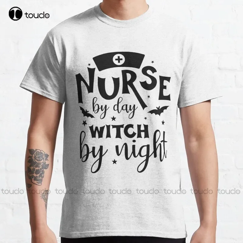New Nurse By Day Witch By Night | Nurse Day Witch Night 2 Classic T-Shirt Cat Shirt Cotton Unisex Tee Fashion Funny