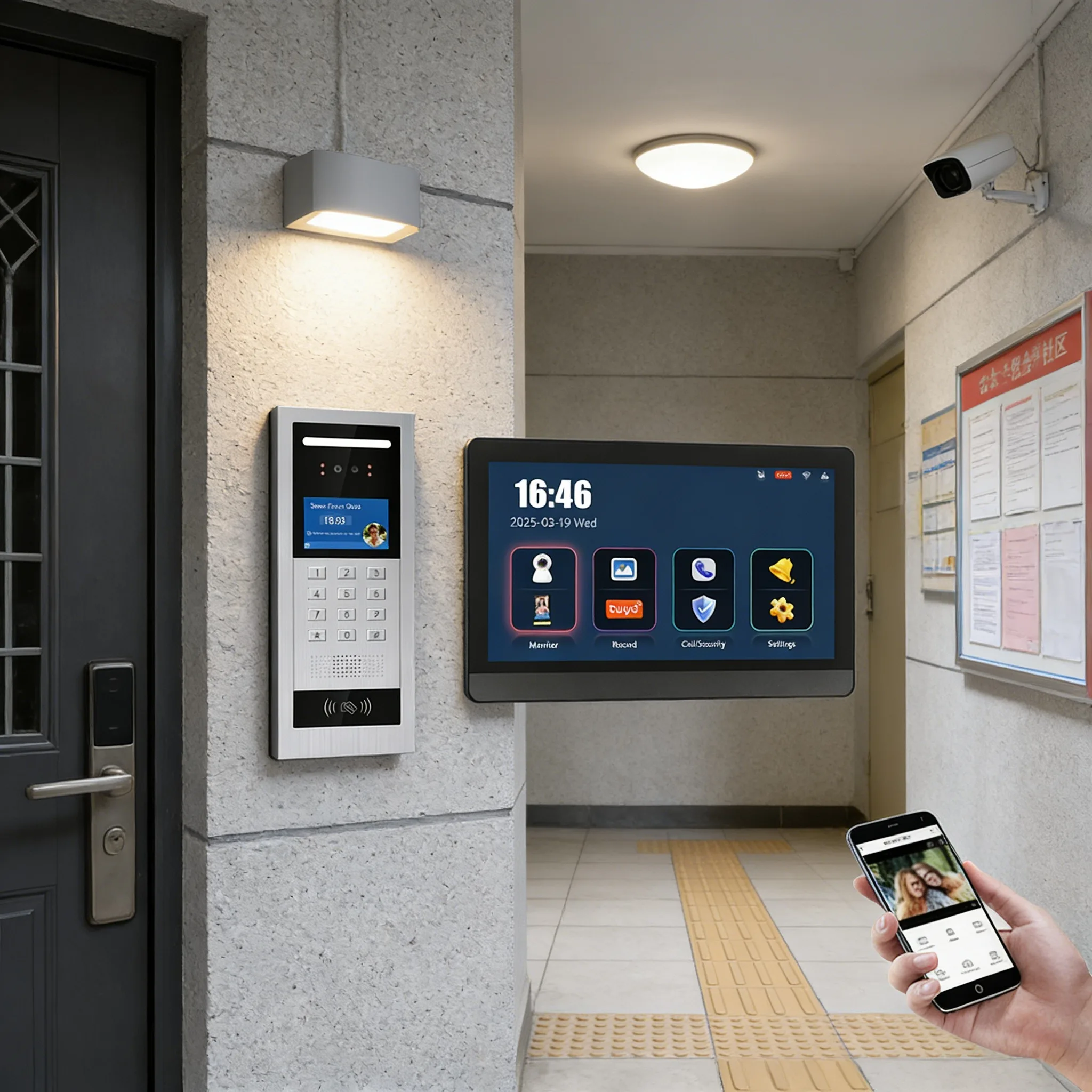 Instant Push Notification For Visitor Calls Fast Response IP 65 10 Inch Intercom For Immediate Awareness