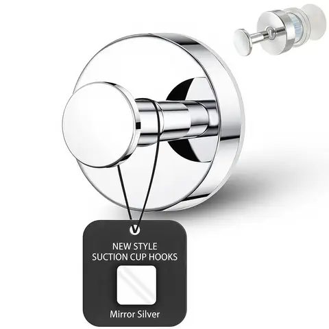 Reusable Stainless Steel Suction Cup Hook Waterproof Wall Mount Hooks Punch-free Kitchen Bathroom Wall Hanger Towel Clothes