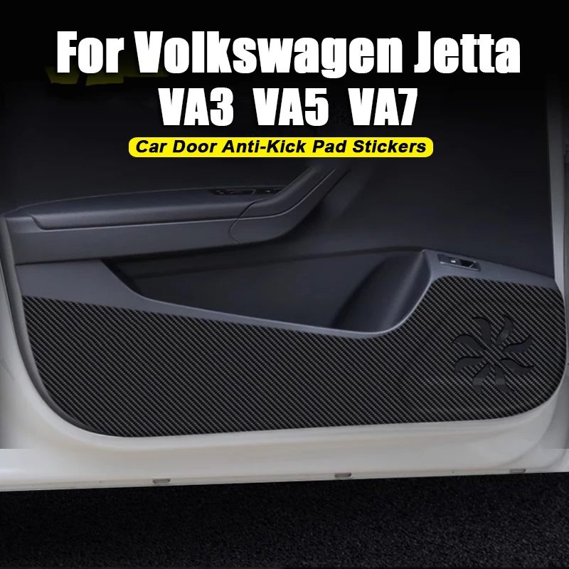 For Volkswagen Jetta VA3 VA5 VA7 Car Door Anti Kick Pad Carbon Fiber Doors Protective Sticker Automotive Interior Modification