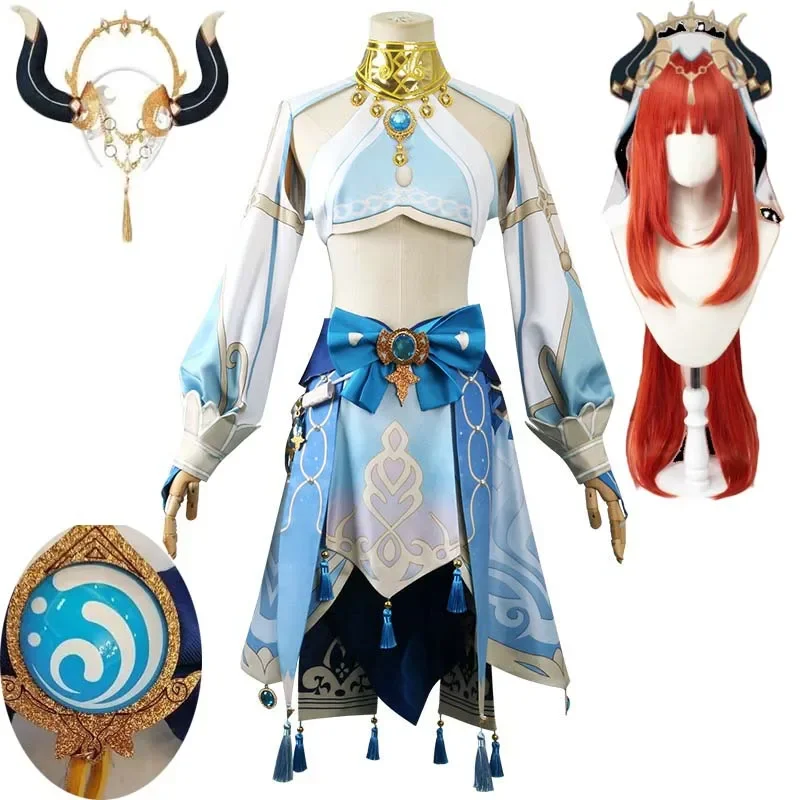 Nilou Sumeru Hydro Cosplay Costume Full Set Wig Headwear Tattoo Dress Nilou Outfits for Comic With Anime Cosplay