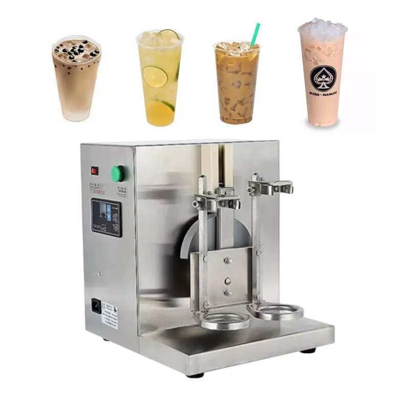 Más Vendidos 110V 220V taza doble té de burbujas jugo de fruta cafetería máquina agitadora con temporizador cóctel Boba coctelera de té de la leche