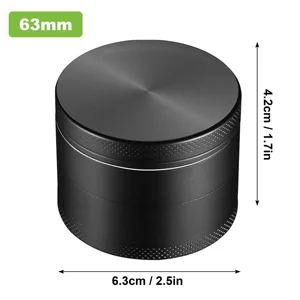 63mm Mini Değirmen, Ot Sigara, 4 Katmanlı Değirmeni Çinko Alaşım Değirmeni Tütün Değirmenleri Kuru Otlar Aksesuarları Sigara Ot Esrar yapraklarının 6 büyük satışı, no. 4