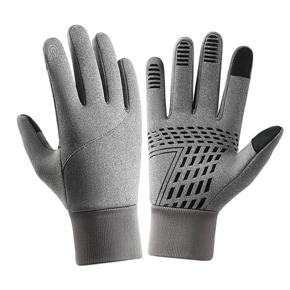 M-XL guantes de invierno sensibles al tacto, impermeables, a prueba de viento, guantes de ciclismo, guantes cálidos de invierno con cremallera para pantalla táctil para invierno al aire libre