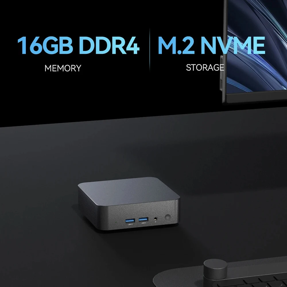 BEBEPC Mini PC portatile con supporto N100 1xDDR4 M.2 NVME WiFi5 Computer per la casa con 2xHDMI1.4 2xType-C 2xUSB3.0 2xUSB2.0
