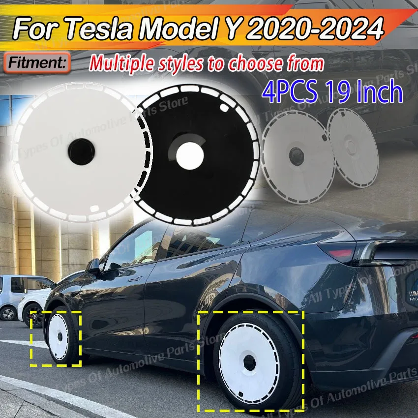 

19Inch for Tesla Model Y 2020 2021 2022 2023 2024 4PCS Car Wheel Cap Hight Performance Replacement Hub Cap Body Kits Tuning Trim