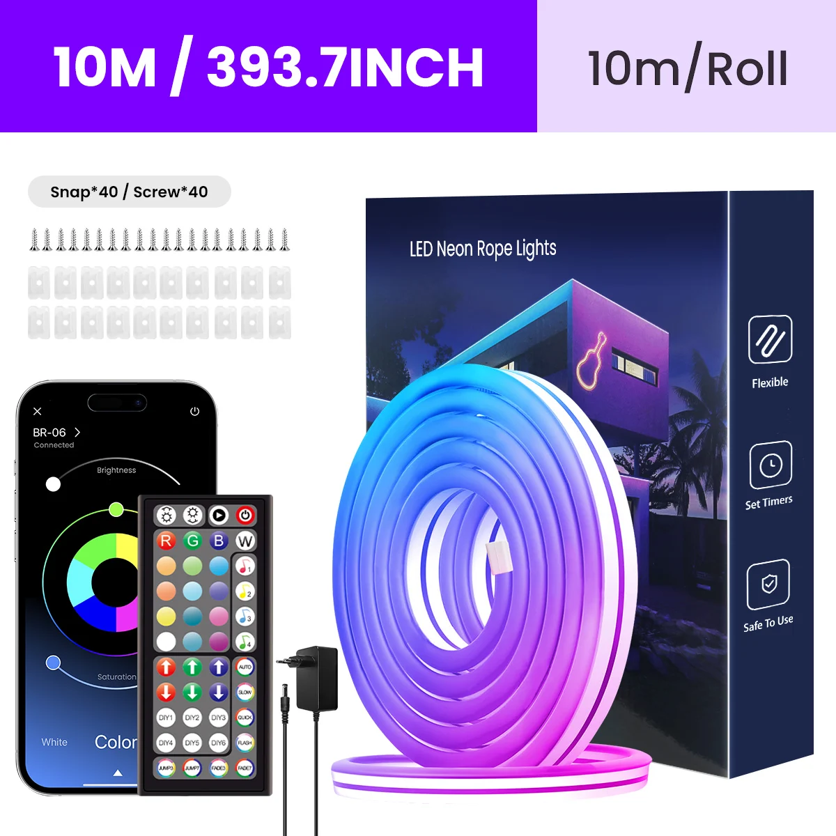 aiopp Neon Light Strip RGB IP65 6