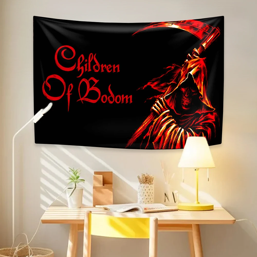 Children Of Bodom Tapestry Death Metal Rock Band Large Fabric Wall Hanging Background Cloth Bedroom Decor Bedspread Sofa Blanket