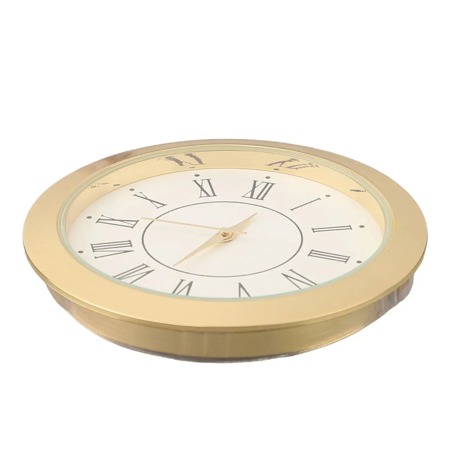 Back 45mm Quartz Movement Clock Craft Clock Insert Scratch-Resistant Lens Silver Tone Bezel Stainless Steel Back