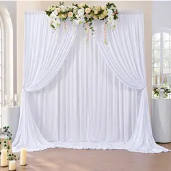 Wrinkle Free Backdrop Curtains for Parties Soft Silky Photo Backdrop Drapes for Party Wedding Baby Shower Baptism Photography