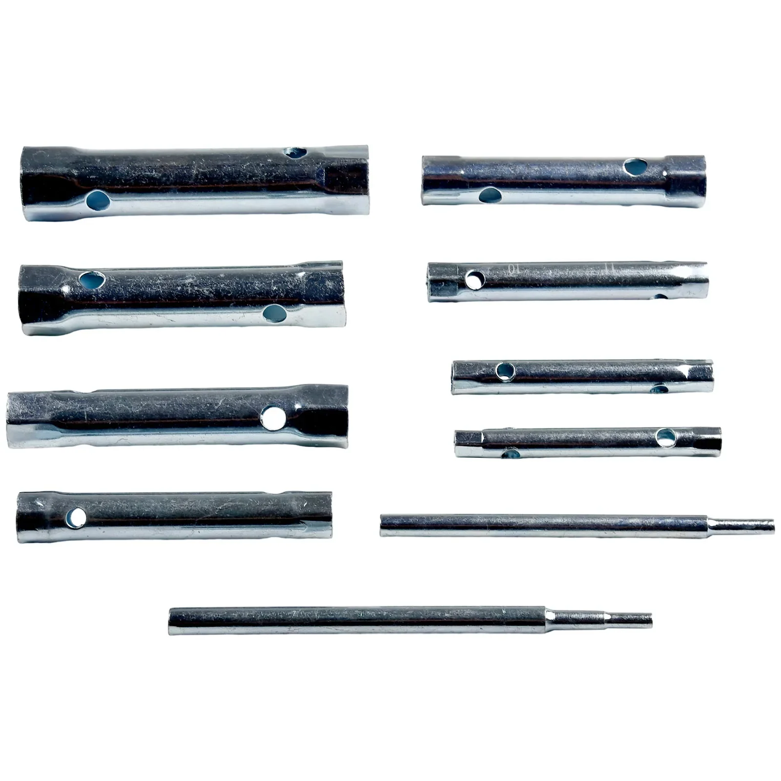 10 pçs conjunto de chave de soquete 6-22mm rosca métrica tubo chave barra de torque oco soquete de aço para ferramentas manuais de reparo automotivo