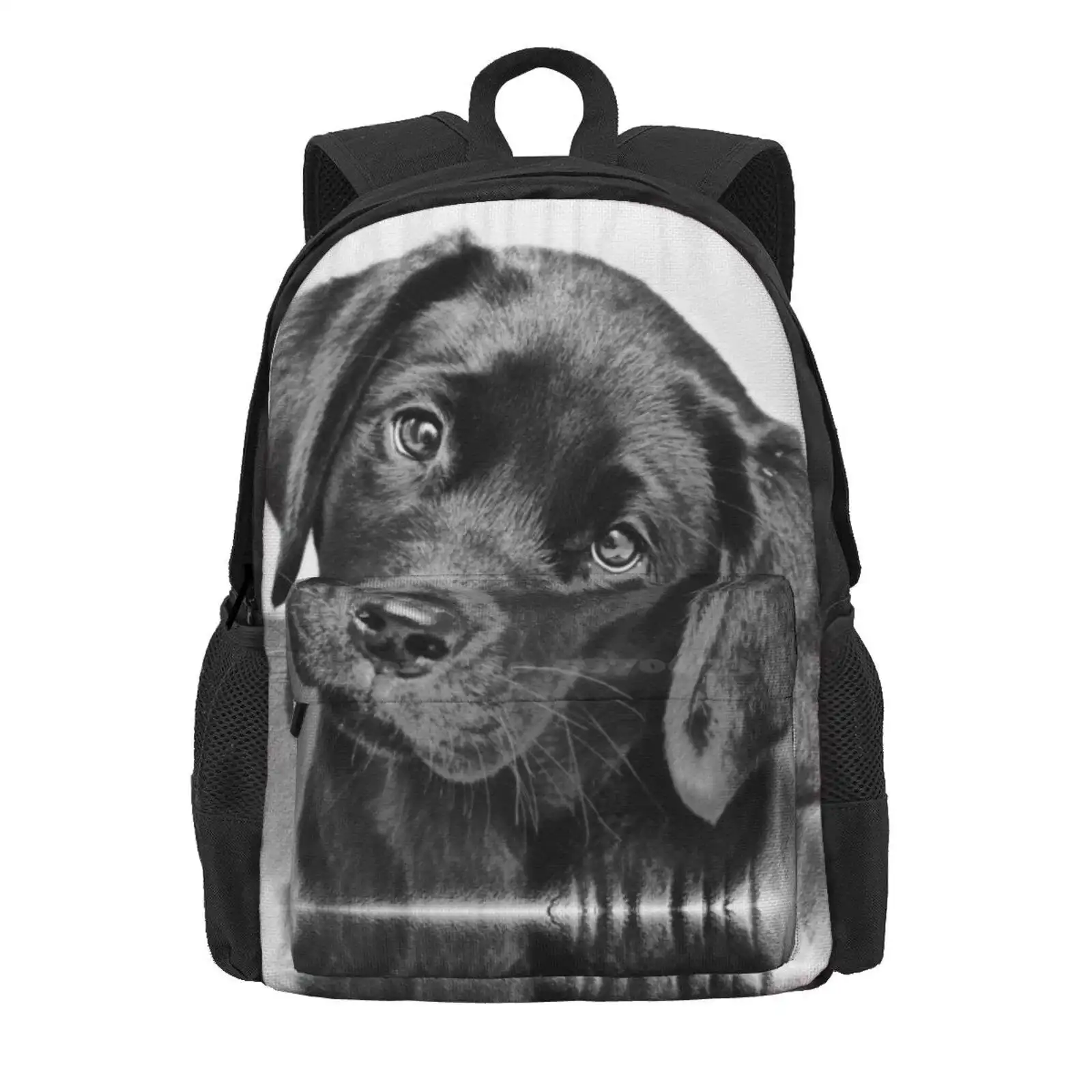 Black Labrador Pup Hot Sale Schoolbag Backpack Fashion Bags Labrador Puppy Dog Pet Black And White