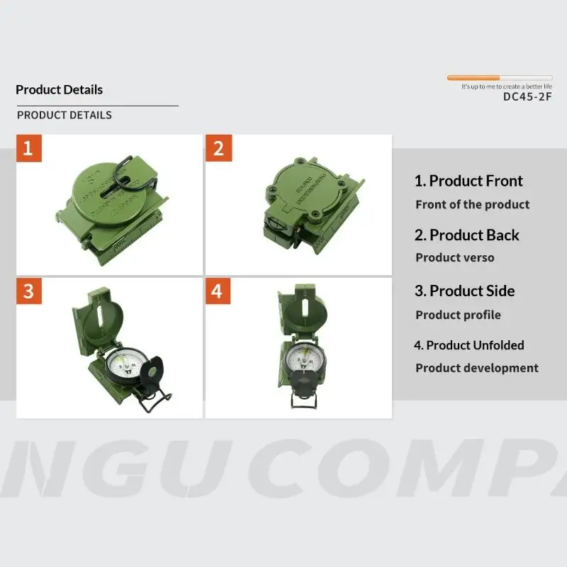 New New Waterproof High Precision Portable Compass Outdoor Gadget Sports Hiking Mountaineering Professional Metal Sight