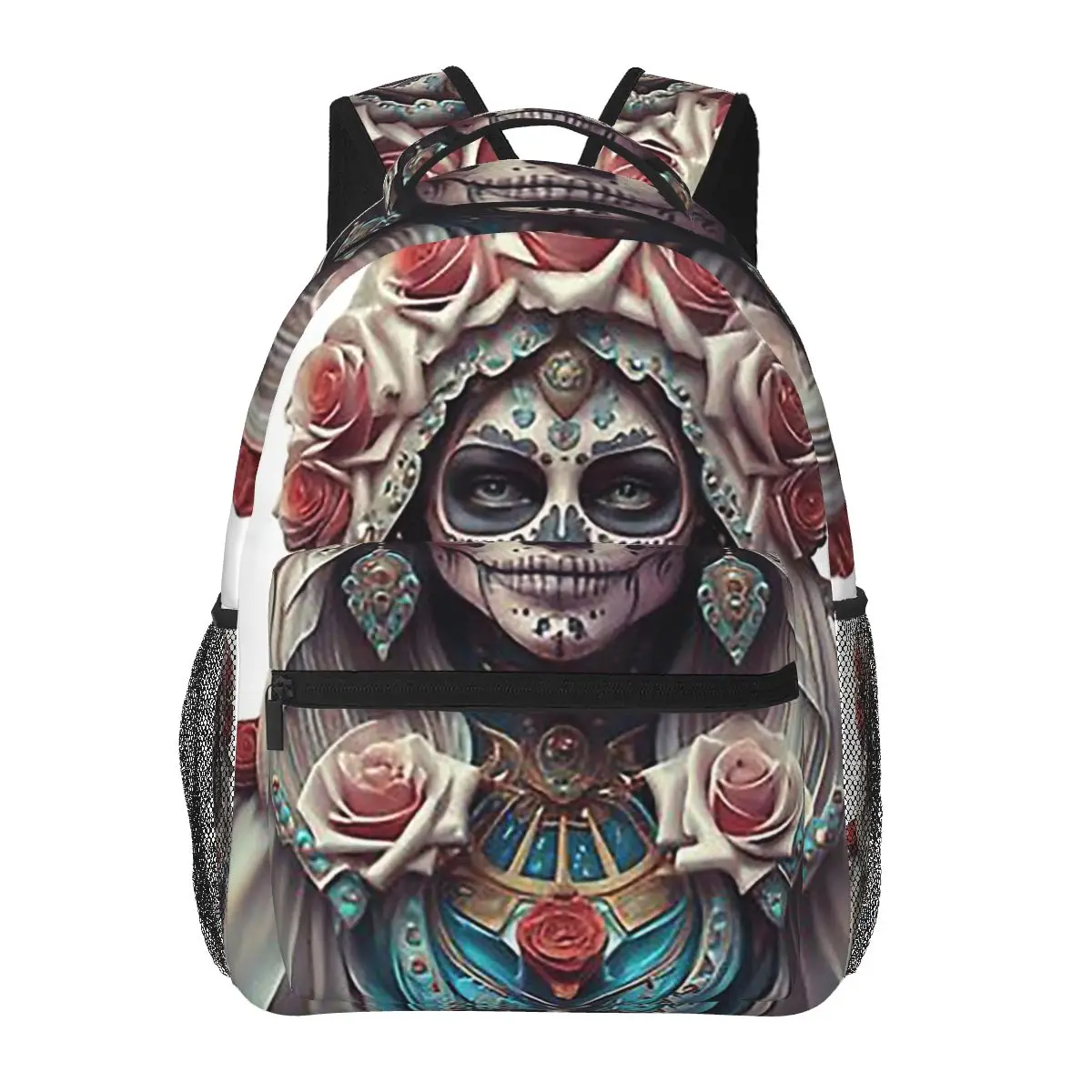 Santa Muerte Spanish Backpacks Boys Girls Bookbag Students School Bags Cartoon Laptop Rucksack Shoulder Bag Large Capacity