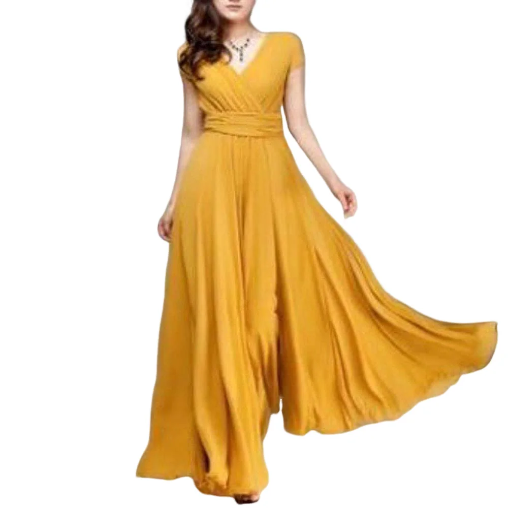 

Loose Plain Long Casual Dress Skin-friendly Solid Color Long Dress for Daily Dating Shopping Wear