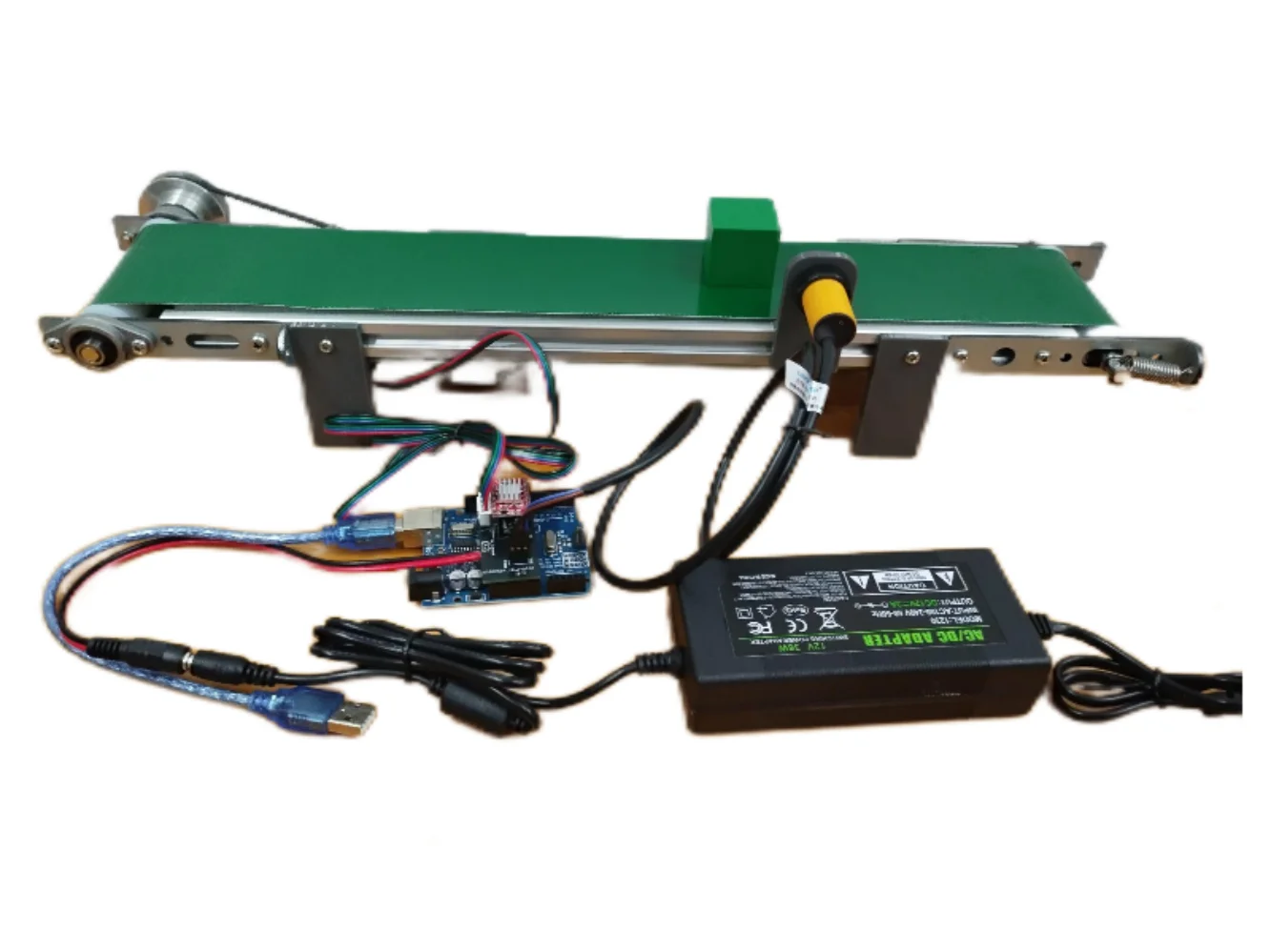 10*55cm do przodu/do tyłu elektryczny przenośnik taśmowy z czujnikiem podczerwieni 42 silnik dla robota Arduino zestaw do samodzielnego montażu programowalny zestaw Python
