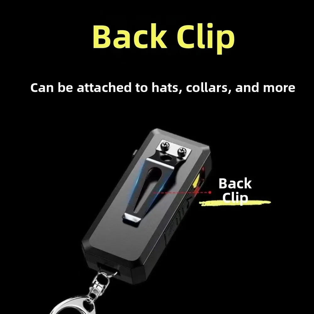 Magnetic Base LED Inspection Light Waterproof Clip-on Rechargeable Flashlight TYPE-C Charging Portable Mini Flashlight
