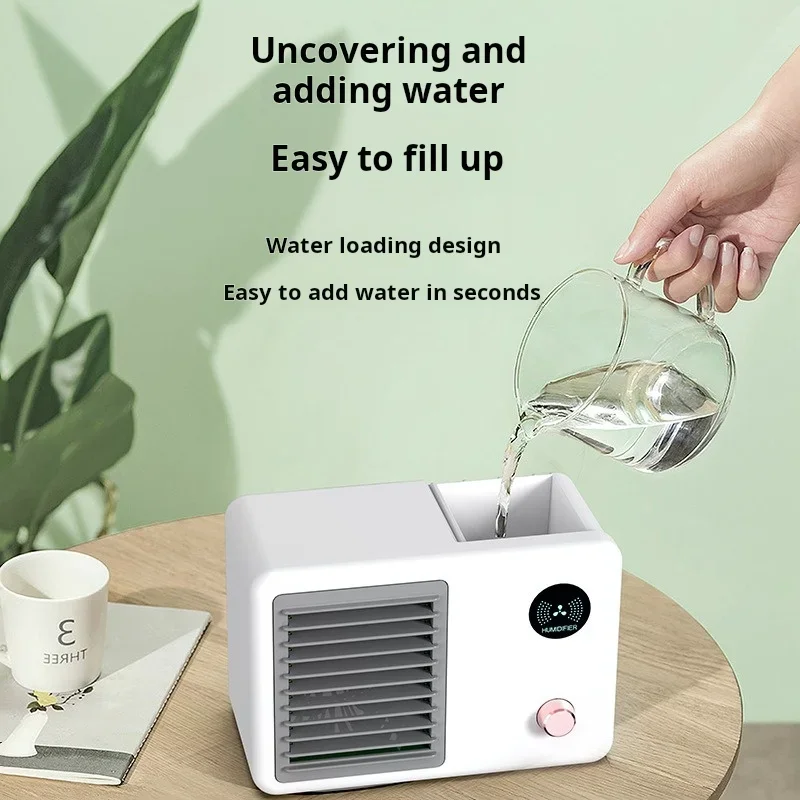 Mini Air Conditioner Fan USB Air Cooler Fan Humidifier Spray Mute Cooler for Office Desk Cool Fans three-speed ventiladores