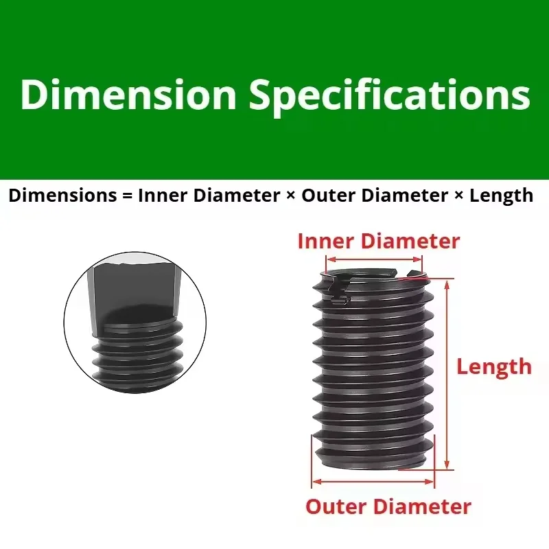 Black 45# Steel High Strength M4 M5 M6 M8 M10 Inner Outer Thread Adapter Screw Bushing Slotted Type Thread Repair
