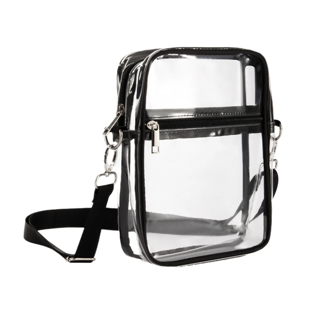 1PC Transparent PVC One-Shoulder Transparent Messenger Bag Female Jelly Bag Versatile Simple Waterproof Small square bag