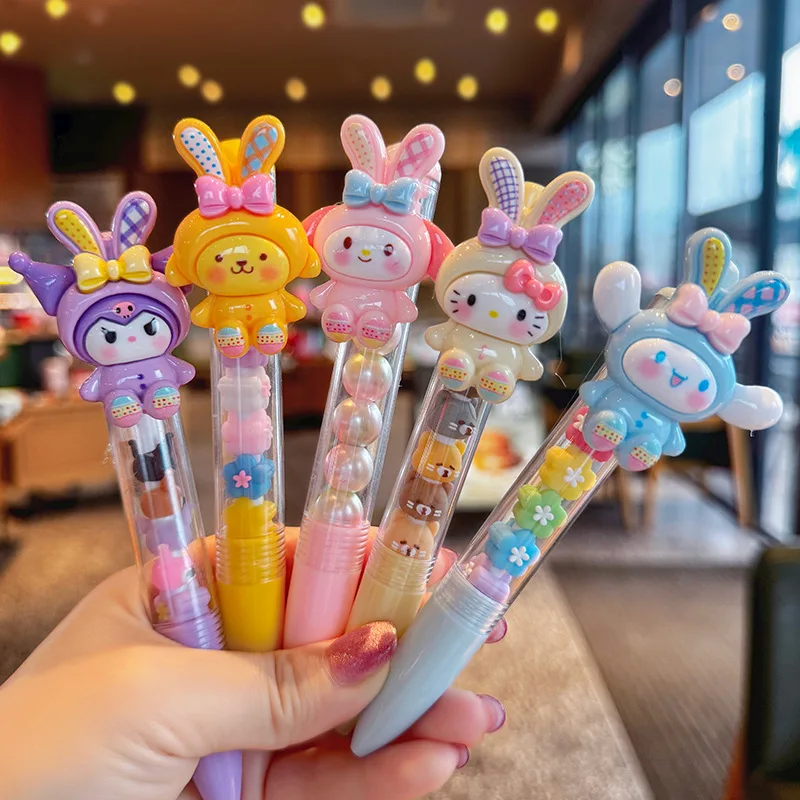 

1/5PCS Pudding Dog & Rabbit Push Pen | Cute Ballpoint Pen Smooth Writing Suitable for Student Stationery