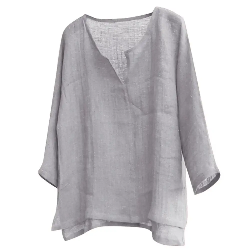New Men's Summer Spring Long Sleeve Loose Shirt Color Block Thickened Fleece  Collar Nine Points Sleeve Autumn Fashion
