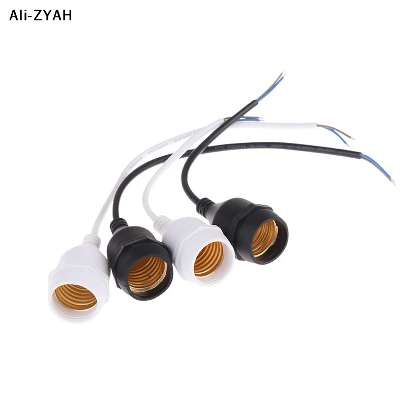 【AH】20/30/50/100/200CM Outdoor Waterproof E27 Lamp Holder With Power Cord Socket Industrial Farm Screw String Lamp Connector