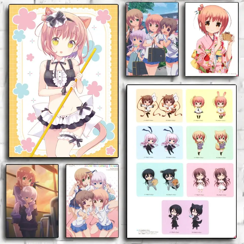 anime S-Slow Start-T Painting Calligraphy Nature Inspired Artwork for Living Room  Home Decoration