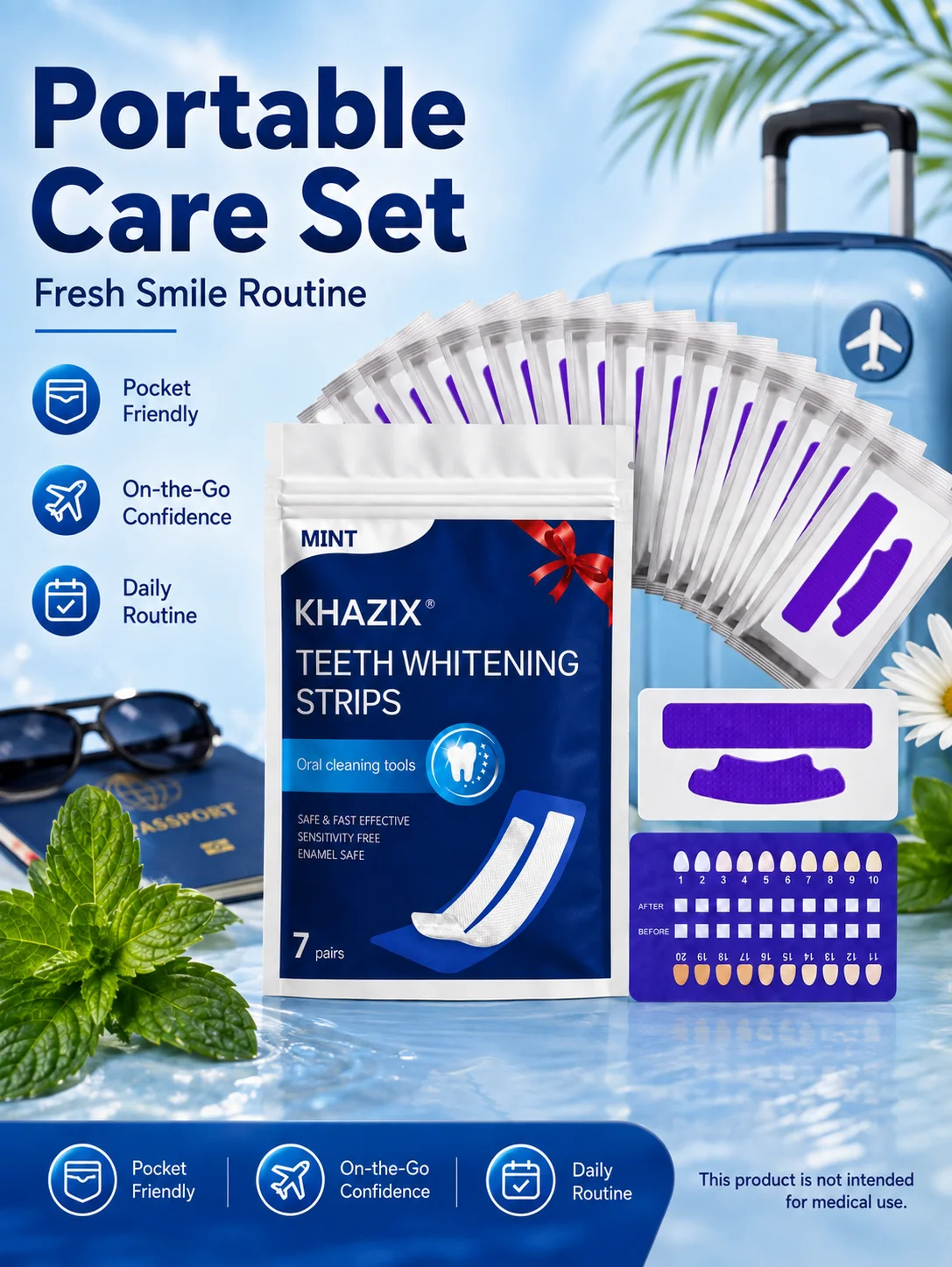7 pairs Dental Care Strips Oral Hygiene Teeth Patch Fresh Breath Mouth Cleaning Strips for Daily Use view 6