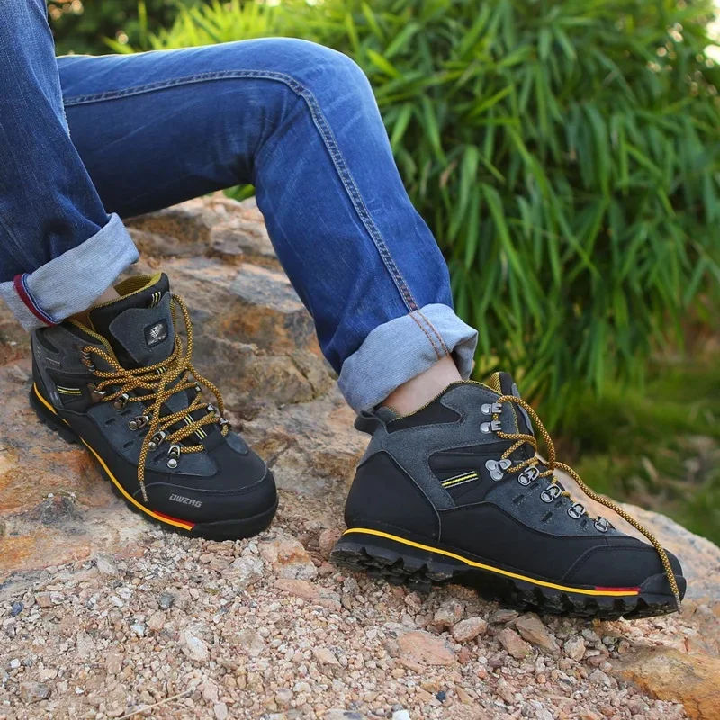 Zapatos de senderismo para hombre, botas de Trekking de escalada de montaña, botas de nieve informales de moda para exteriores, alta calidad