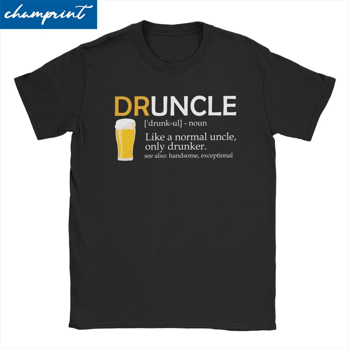 Men Women's T-Shirts Druncle Like A Normal Uncle Only Drunker Novelty 100% Cotton Tees T Shirt Crew Neck Tops Summer