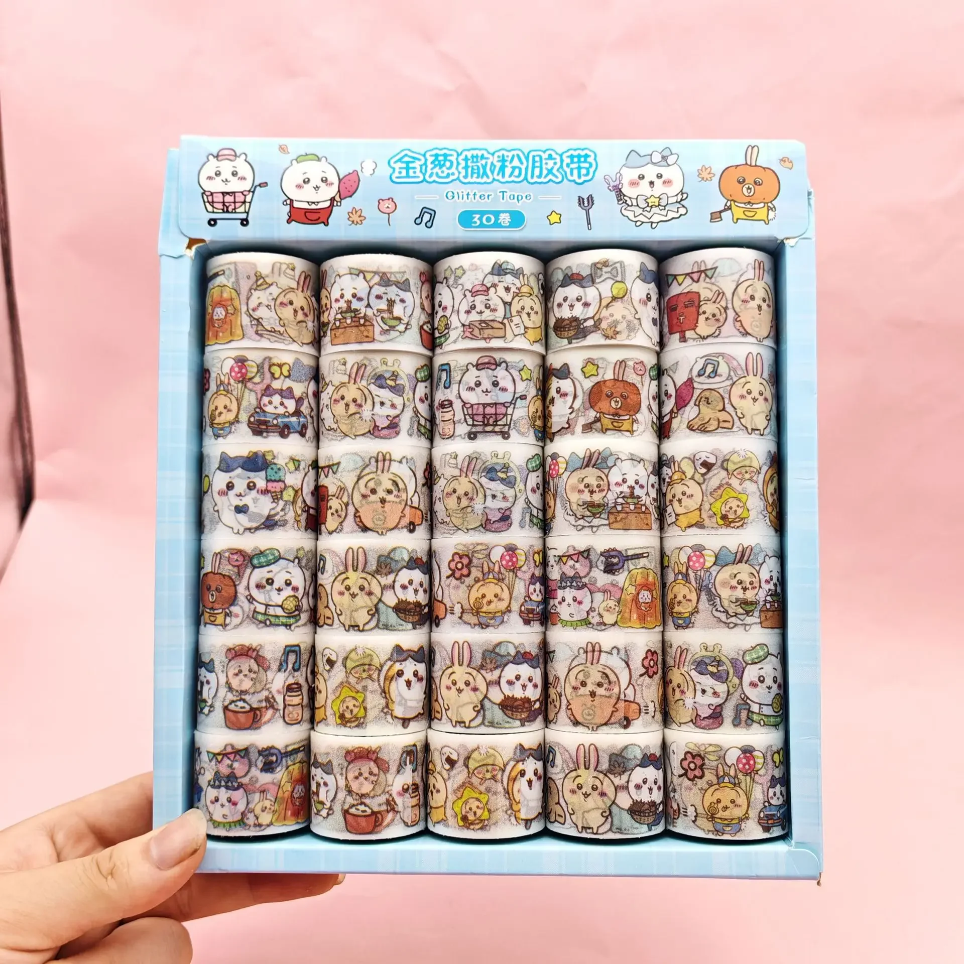 Nuevas pegatinas adhesivas de Chiikawa, cinta adhesiva con diseño de cebolla dorada, pegatinas para álbumes de recortes DIY en gran cantidad, regalos prácticos