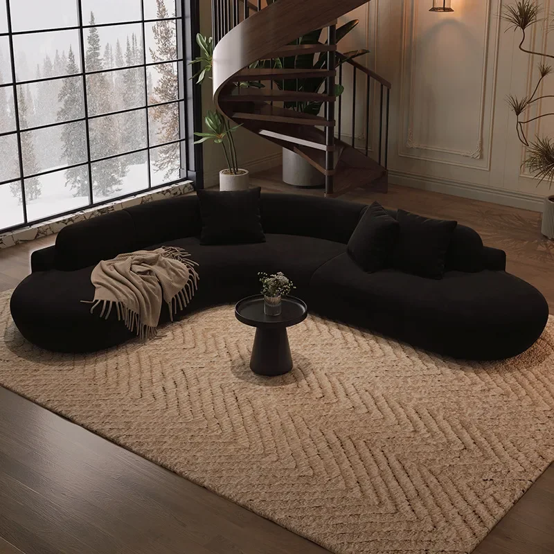 Retro L Shaped Corner Sofa for Large Apartment Villa Hotel Homestay Reception Negotiation Lounge Area