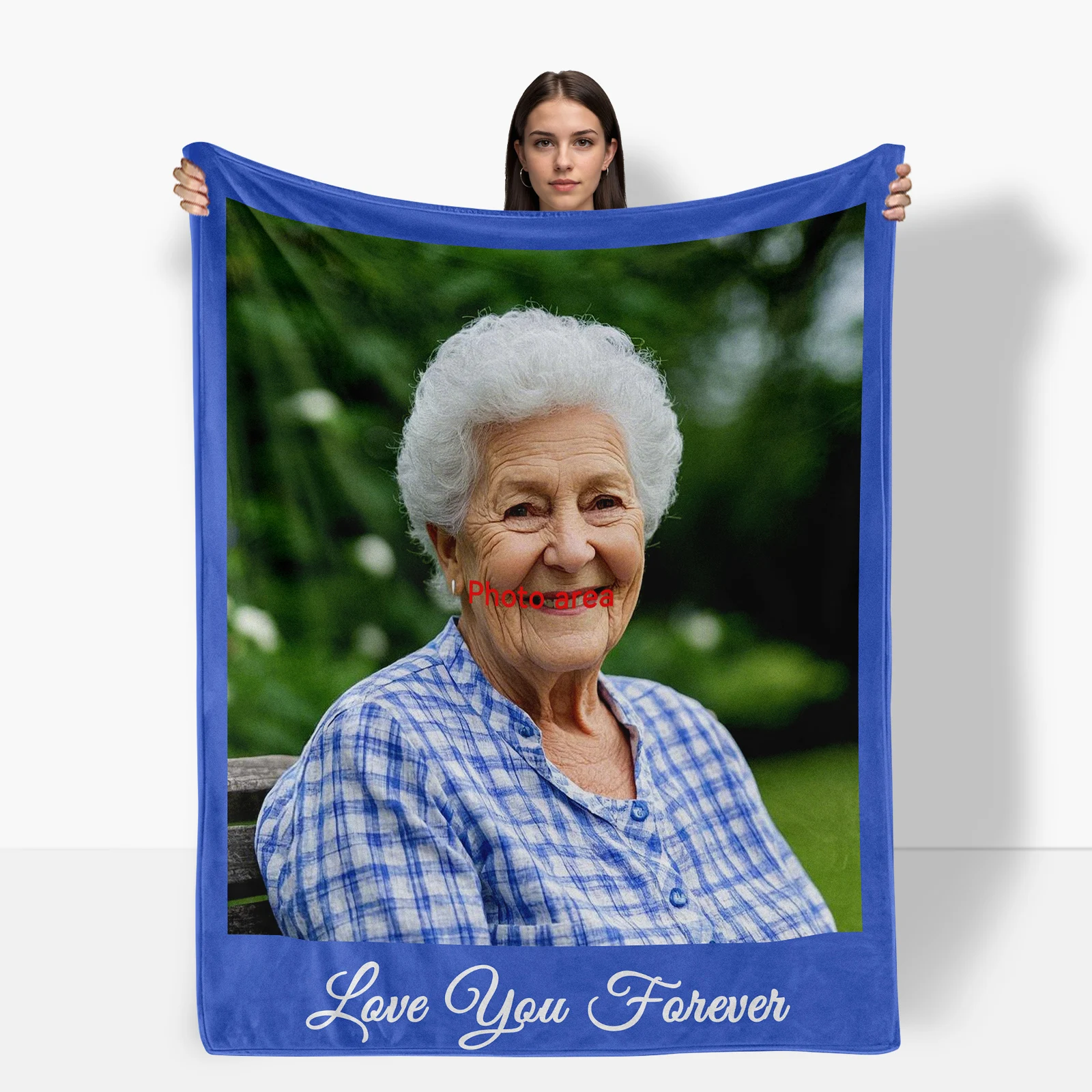 Customizable With 1 Photo Cozy Blanket For Grandmother Transform Precious Photo Into Daily Comfort