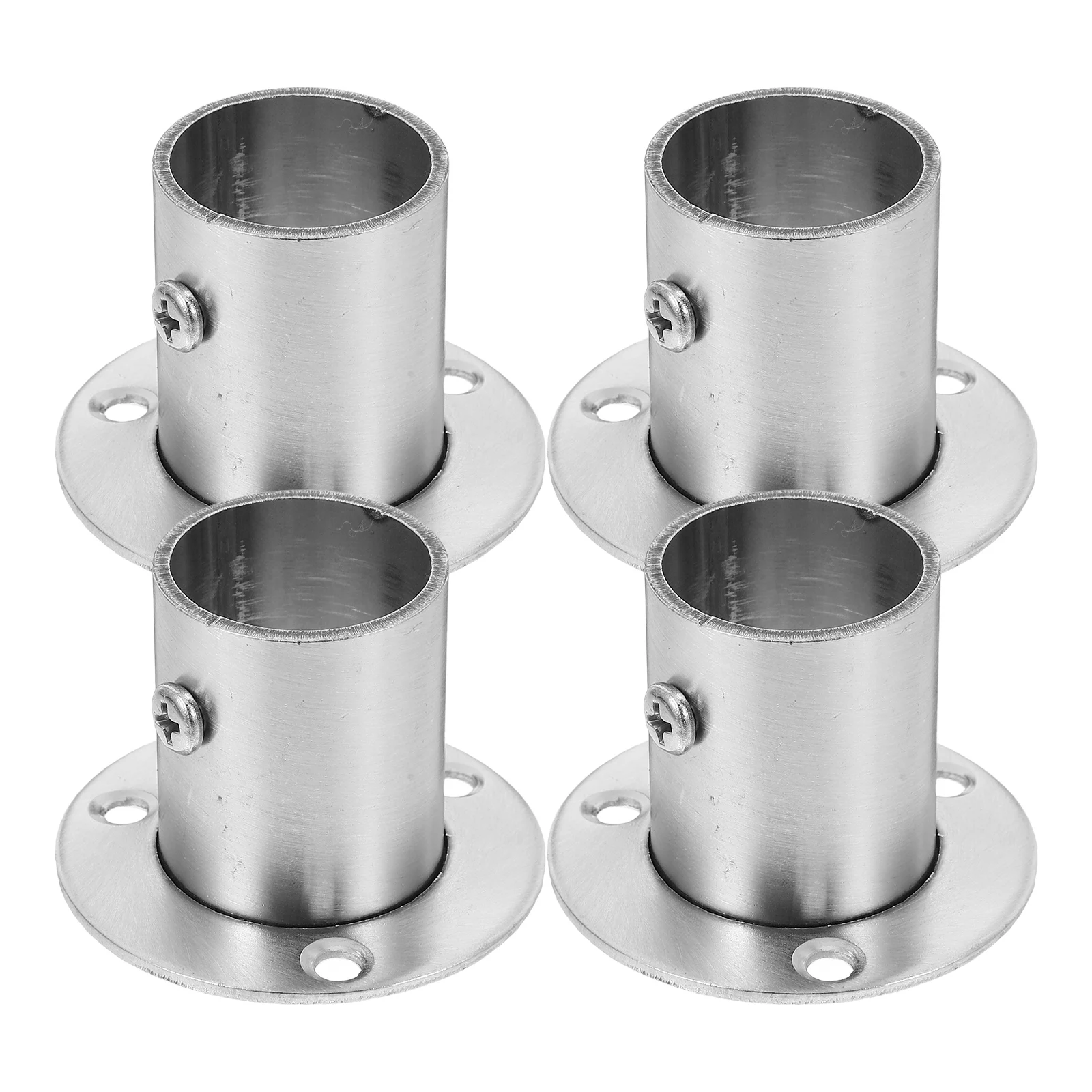 4pcs High Foot Clothes Rod Bracket Stainless Steel Durable Reliable Long Term Use Elevated Design Clean Tidy Versatile Closet