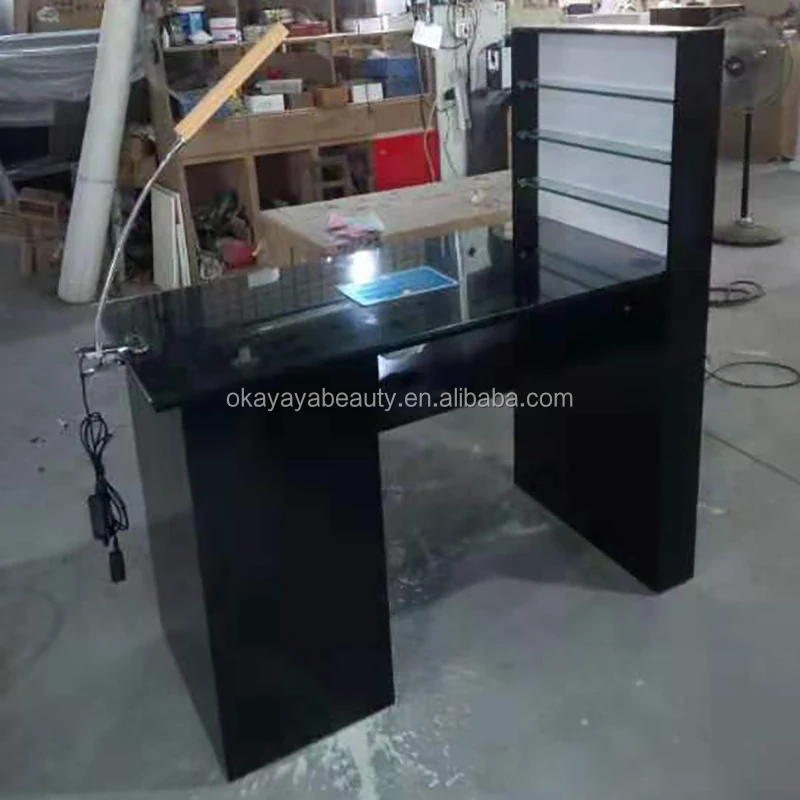 Nail salon furniture beauty manicure tables led nail table nail technician desk with dust collector