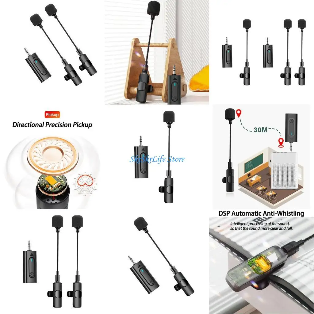 

E65E 2 in 1 Handheld 2.4G Wireless Microphone Mic Professional Lavalier Mic For Voice