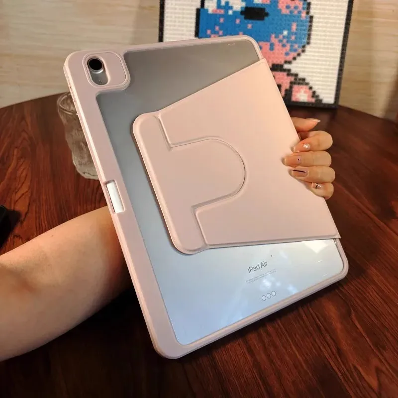 

Rotating Acrylic Case For Honor Pad X8a 11 inch 2024 X9 11.5 X8 Lite V7 Pro V8 11inch Trifold Leather Stand Cover With Pen Slot