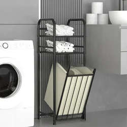 Multi-Tier Dirty Clothes Basket Rack Household Laundry Hamper with Shelves Multi-Storey Bathroom Organizer Practical