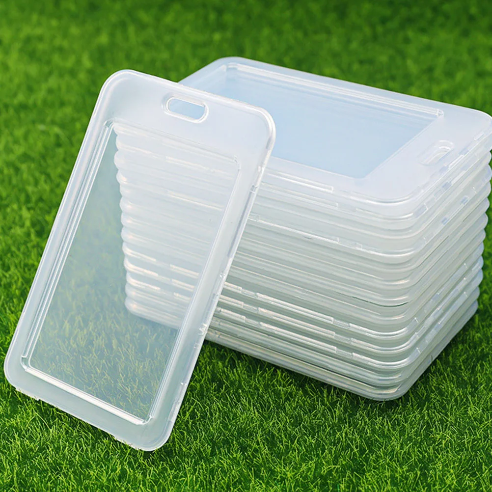 20pcs 버스 카드 홀더 플라스틱 ID 배지 슬리브 다목적 카드 커버 작업 학교 여행 ID 카드 보호대