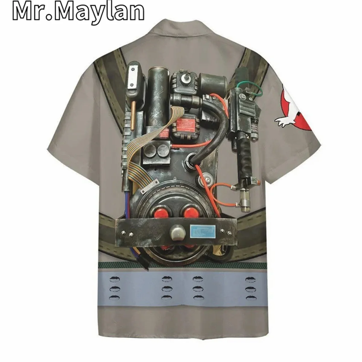 Cosplay Halloween Costume GHOSTBUSTERS 3D Hawaiian Summer Beach Men Shirts Short Sleeve Shirt Street Oversized 5XL Chemise Homme