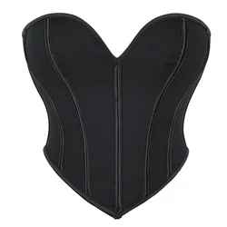 Women Fashion Overbust Corset Top Lace Up Plastic Boned Corsets and Bustiers Body Shaper Short Torso Kорсет