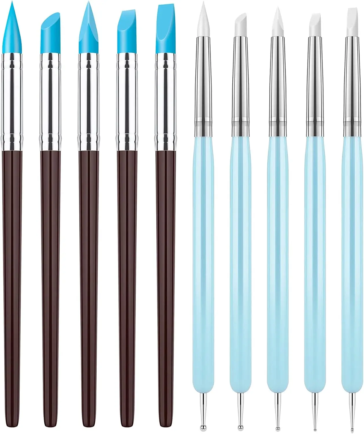10Pcs Silicone Clay Sculpting Tool, Modeling Dotting Tool & Pottery Craft use for DIY Handicraft