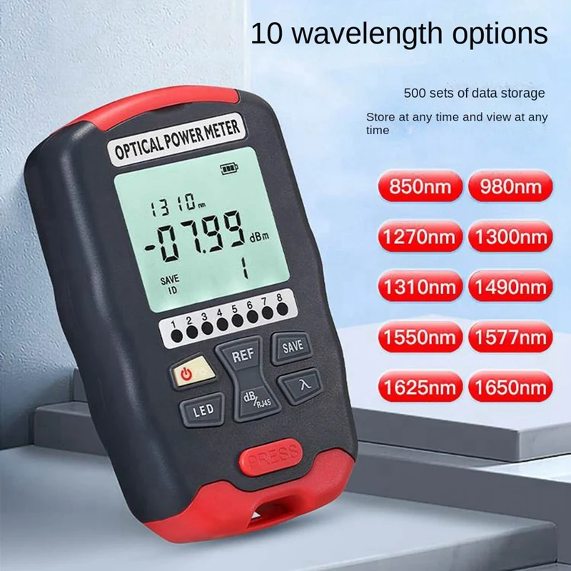 الألياف البصرية السلطة متر ، البصرية خطأ محدد ، 10 أطوال موجية حساسة ، قياس دقيق ، يصلح للأسلاك ، D5