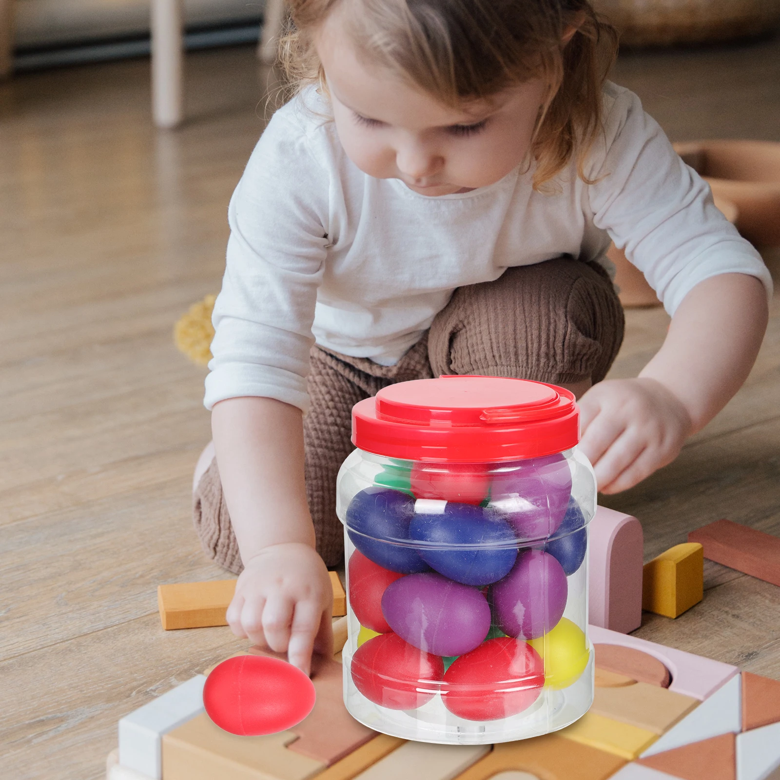 20 Buah Mainan Alat Musik Anak-anak Telur Pasir Perkusi Maraca Hadiah Musik Pendidikan Aman untuk Bayi Plastik Anak-anak